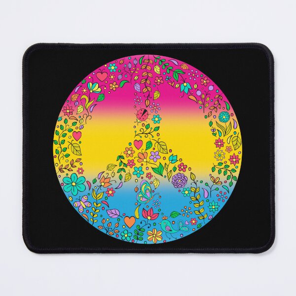 Item preview, Hippie Vibes Pansexual Pride Flag Peace Sign, Subtle Pan Pride Design designed and sold by Travelslightly.