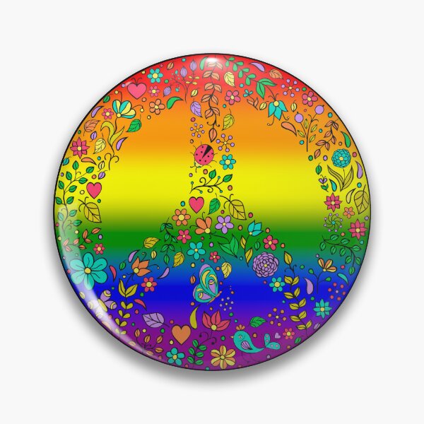 Item preview, Hippie Vibes LGBTQIA+ Pride Flag Peace Sign, Subtle Rainbow Pride Design designed and sold by Travelslightly.