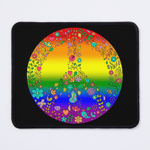 Item preview, Hippie Vibes LGBTQIA+ Pride Flag Peace Sign, Subtle Rainbow Pride Design designed and sold by Travelslightly.