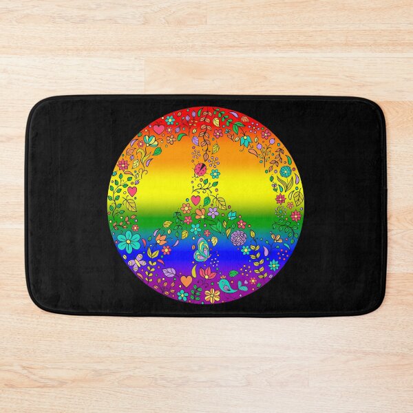 Item preview, Hippie Vibes LGBTQIA+ Pride Flag Peace Sign, Subtle Rainbow Pride Design designed and sold by Travelslightly.