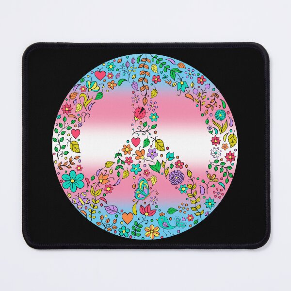Item preview, Hippie Vibes Transgender Pride Flag Peace Sign, Subtle Trans Pride Design designed and sold by Travelslightly.