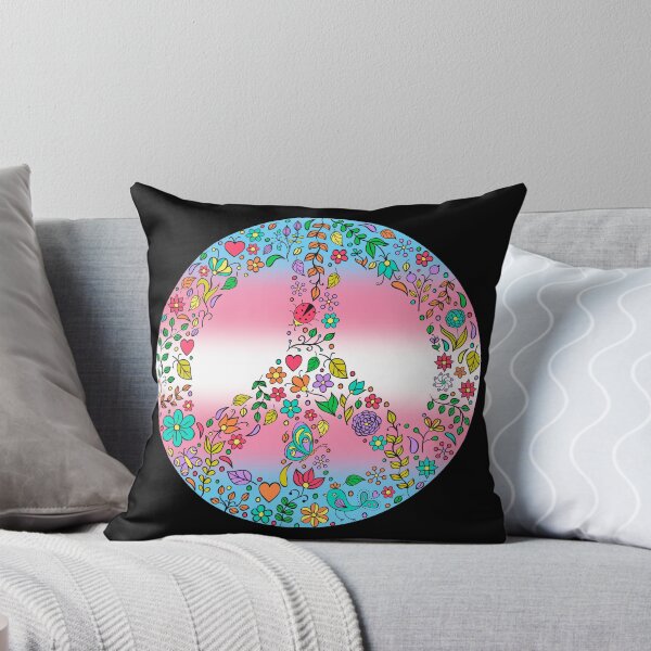 Item preview, Hippie Vibes Transgender Pride Flag Peace Sign, Subtle Trans Pride Design designed and sold by Travelslightly.