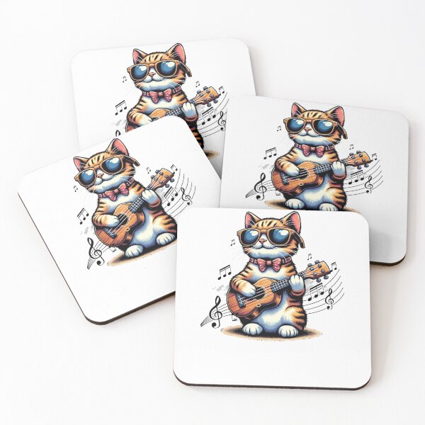 Item preview, Cat Playing Ukulele Musician Guitar Player Music Lover designed and sold by NovaGenArt.