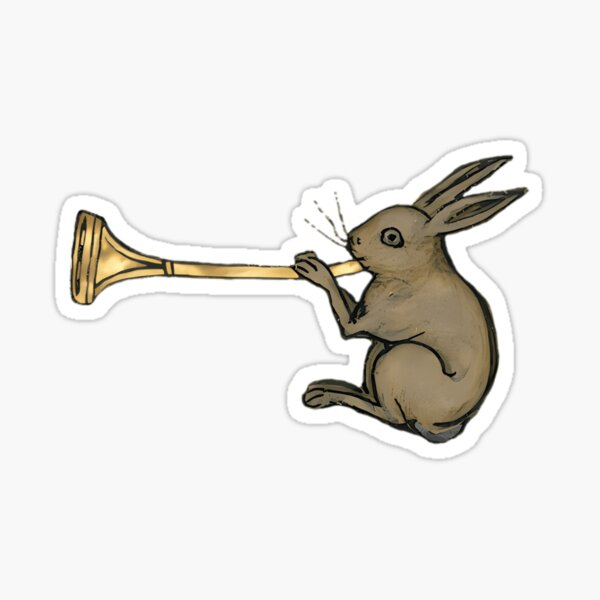 Item preview, Medieval Illuminated Manuscript Trumpeting Rabbit designed and sold by PiperKaufman3.