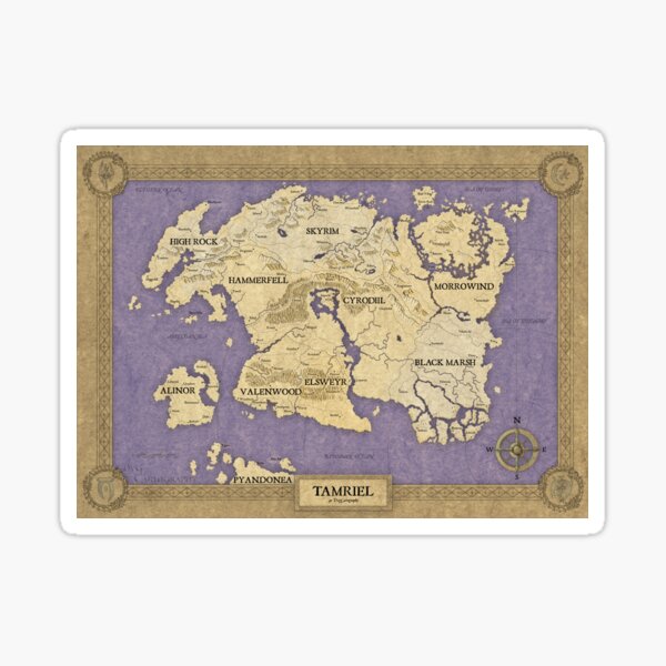 Elder Scrolls map - Tamriel Sticker