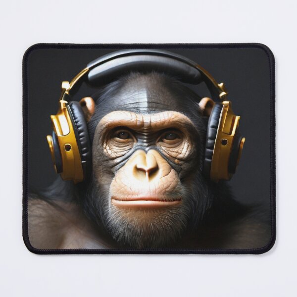 Item preview, Chimpanzee With Headphones designed and sold by BazPiccy.