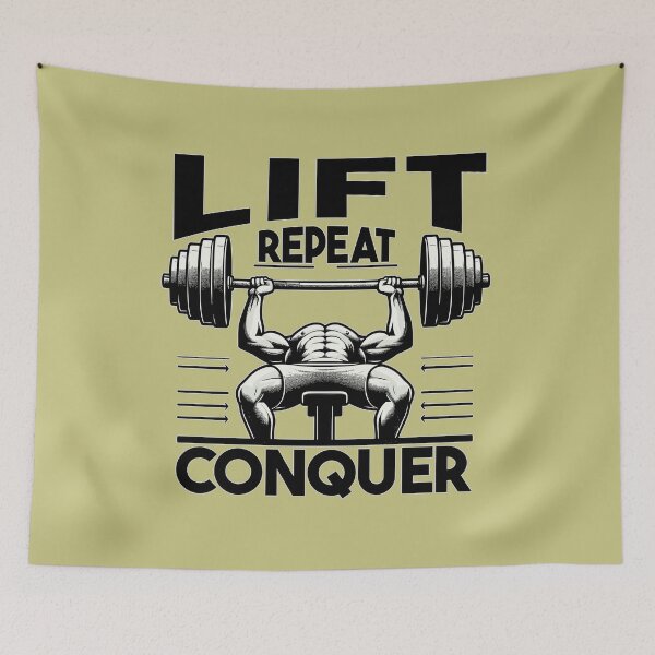 Item preview, Lift, Repeat, Conquer - Bench Press Weightlifting designed and sold by Daqomm.