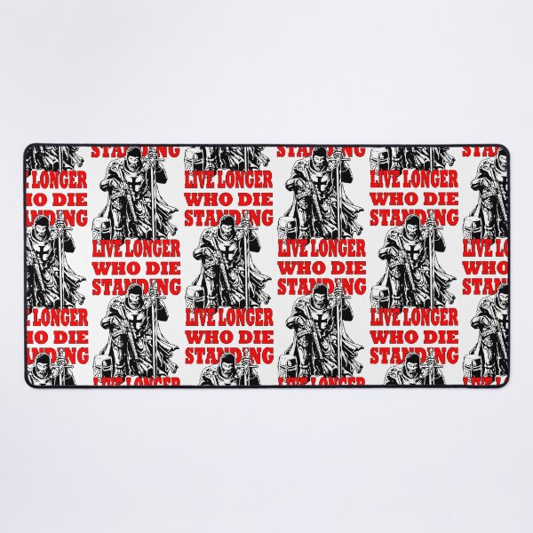 Item preview, Who die standing live longer; Templar; designed and sold by StickerApe.