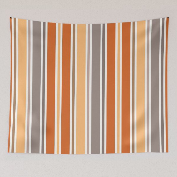 Item preview, Vintage Warm Orange and Grey Stripes Pattern designed and sold by patternsoup.