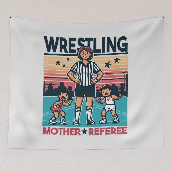 Item preview, Retro Wrestling Mother Referee - Cute Fighting Kids designed and sold by Daqomm.