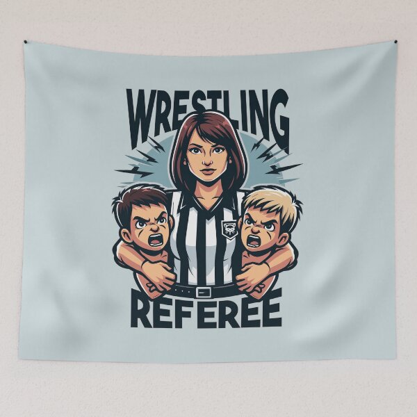 Item preview, Wrestling Pro Referee Mom With Kids Fighting designed and sold by Daqomm.