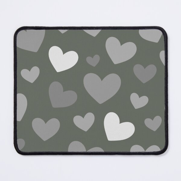 Item preview, Greyscale & artichoke Green Hearts designed and sold by AllyDesignNZ.