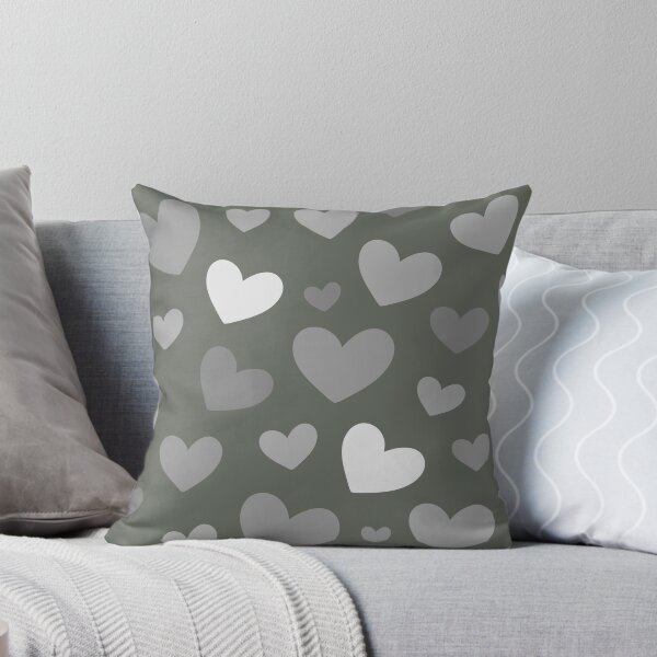 Item preview, Greyscale & artichoke Green Hearts designed and sold by AllyDesignNZ.