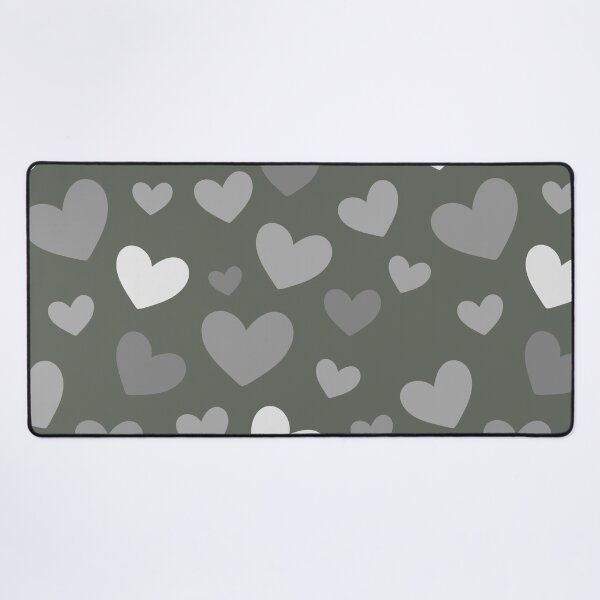 Item preview, Greyscale & artichoke Green Hearts designed and sold by AllyDesignNZ.