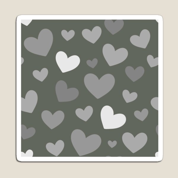 Item preview, Greyscale & artichoke Green Hearts designed and sold by AllyDesignNZ.