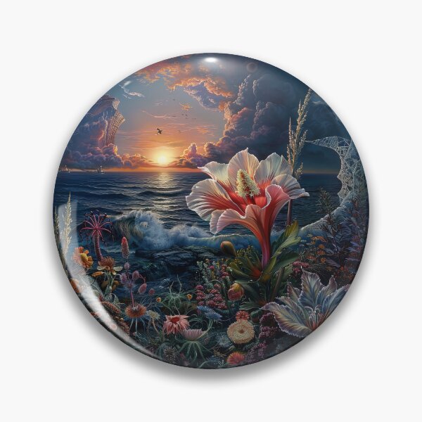 Item preview, Flowers sunset by the sea designed and sold by FlowersColorful.
