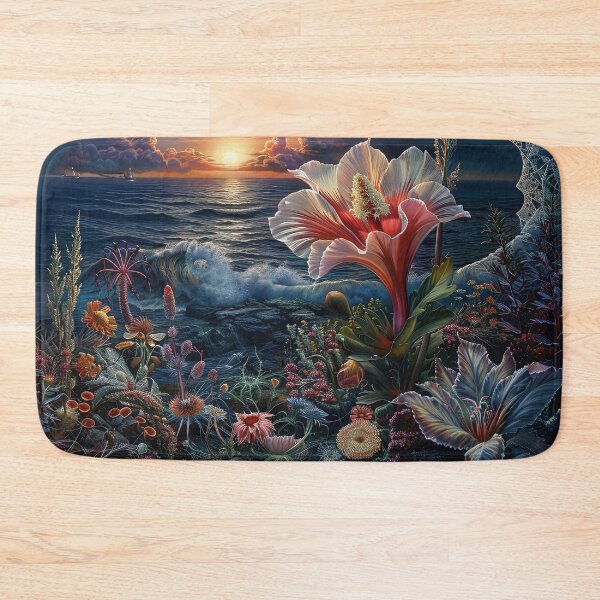 Item preview, Flowers sunset by the sea designed and sold by FlowersColorful.