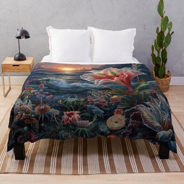Item preview, Flowers sunset by the sea designed and sold by FlowersColorful.