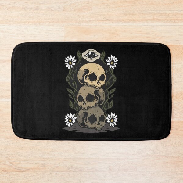 Item preview, 3 Stacked Skulls with eyeball, flowers and vines weird core designed and sold by DelightfulDazy.