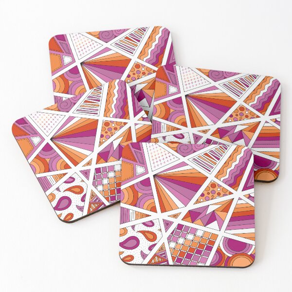 Item preview, Lesbian Pride Zen Doodle Abstract Modern Pink designed and sold by JoyfulJen.