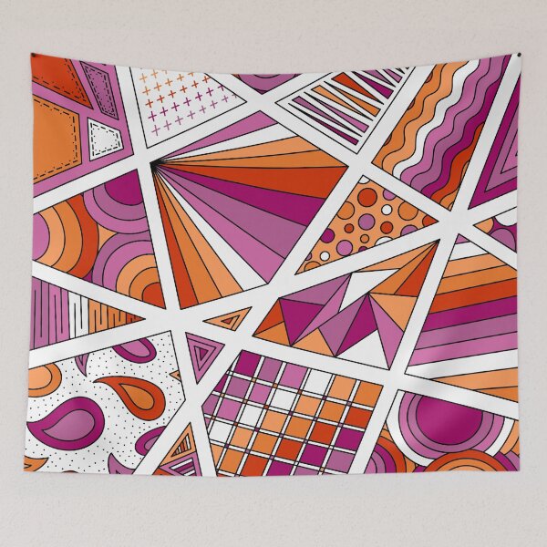 Item preview, Lesbian Pride Zen Doodle Abstract Modern Pink designed and sold by JoyfulJen.