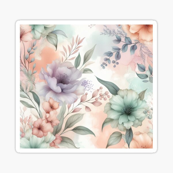 Item preview, Aesthetic Flower Pattern pastel colors designed and sold by AvasArtistic.