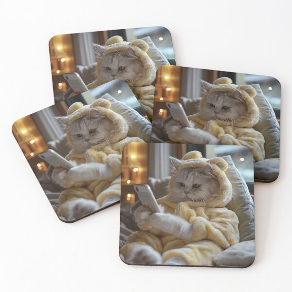 Item preview, Cat on his phone designed and sold by Nowshin Tasnim.
