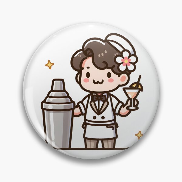 Item preview, Kawaii Bartender With A Flower In The Hair designed and sold by CanvasCutie.
