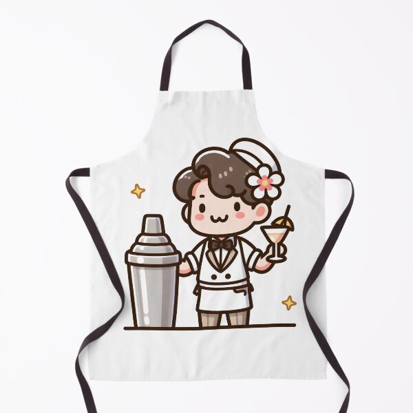 Item preview, Kawaii Bartender With A Flower In The Hair designed and sold by CanvasCutie.