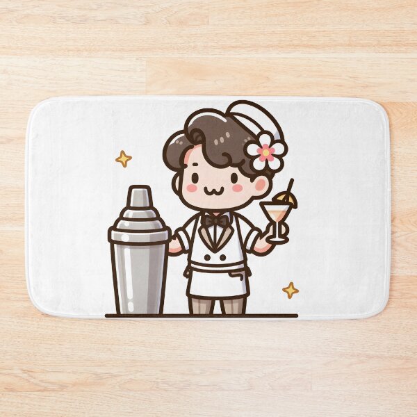 Item preview, Kawaii Bartender With A Flower In The Hair designed and sold by CanvasCutie.