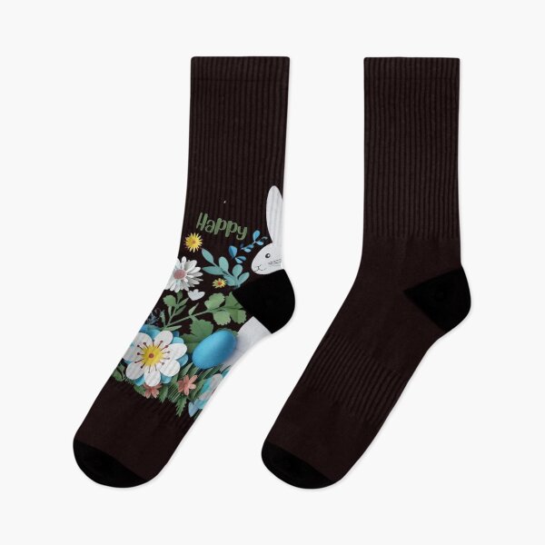 Item preview, Whimsical Easter Illustration: Paper Rabbit and Flowers designed and sold by Ace Apparel  Attire.