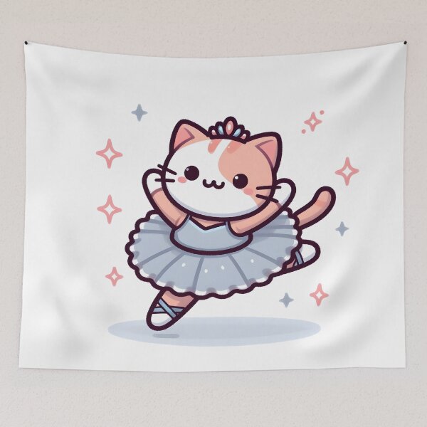 Item preview, Kawaii Cat With Ballet Tutu designed and sold by CanvasCutie.
