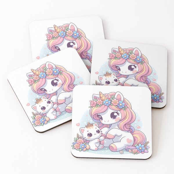 Item preview, Kawaii Lovely Unicorn With Flower Tiara designed and sold by CanvasCutie.