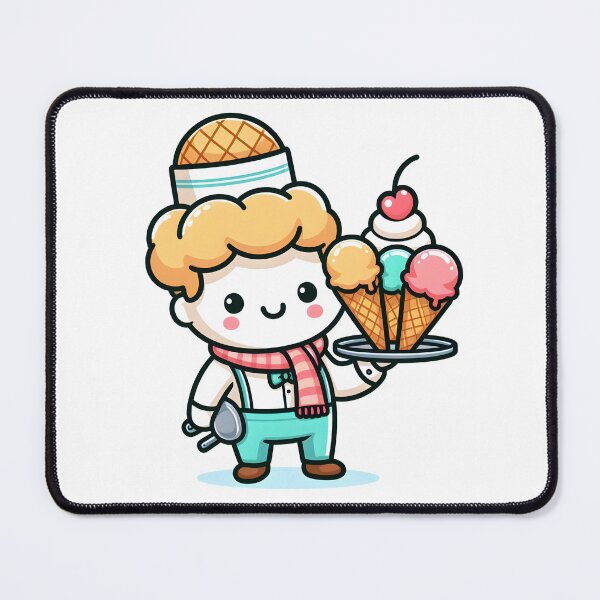 Item preview, Kawaii Waiter With An Ice Cream designed and sold by CanvasCutie.