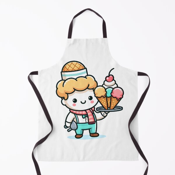 Item preview, Kawaii Waiter With An Ice Cream designed and sold by CanvasCutie.