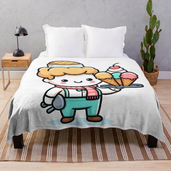 Item preview, Kawaii Waiter With An Ice Cream designed and sold by CanvasCutie.