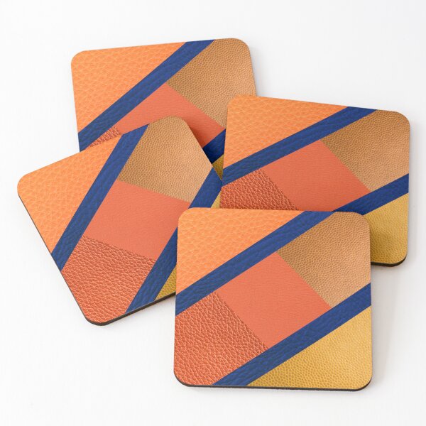 Item preview, ART leather collage in orange designed and sold by NinaFlorence.