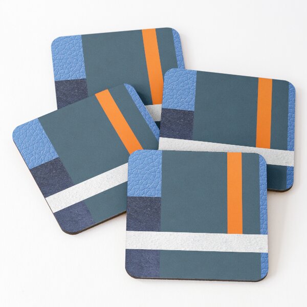 Item preview, ART leather collage blue and orange designed and sold by NinaFlorence.