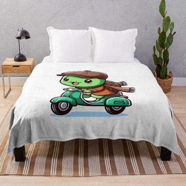 Item preview, Cartoon turtle riding a scooter designed and sold by MzulhilmiZam.
