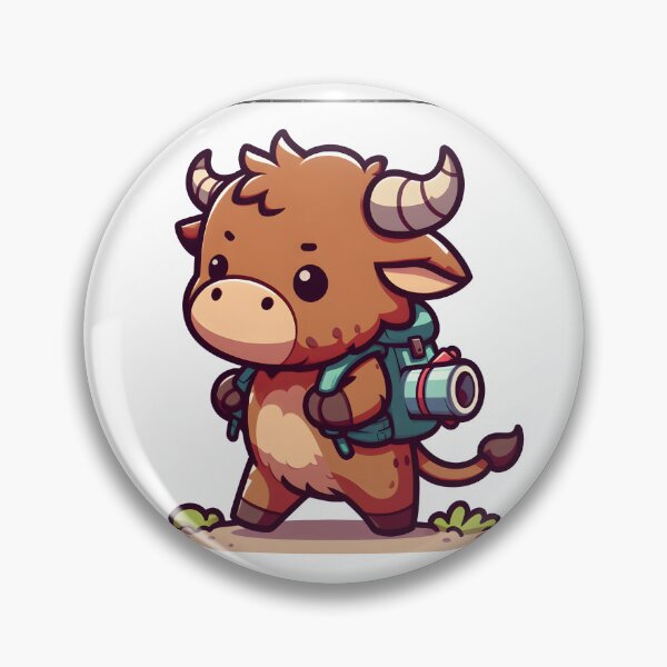 Item preview, Kawaii Curious Minotaur With Backpack designed and sold by CanvasCutie.