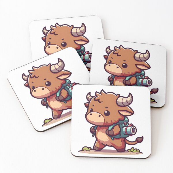 Item preview, Kawaii Curious Minotaur With Backpack designed and sold by CanvasCutie.