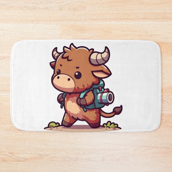 Item preview, Kawaii Curious Minotaur With Backpack designed and sold by CanvasCutie.