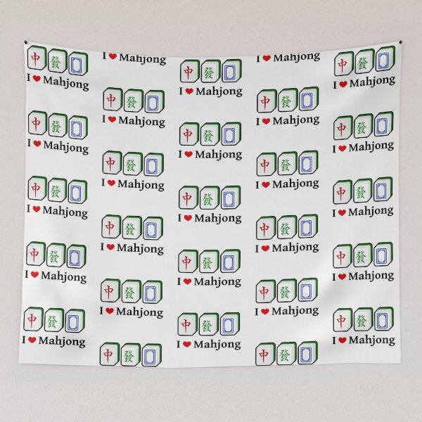 Item preview, I Love Mahjong | Mahjong Tiles, Cantonese Game - Black designed and sold by PawaPotto.