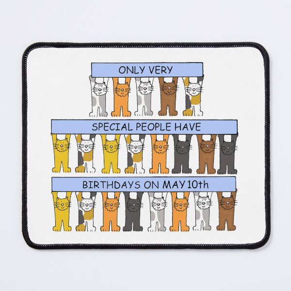 Item preview, May 10th Birthday Cute Cartoon Cats Holding Banners designed and sold by KateTaylor.