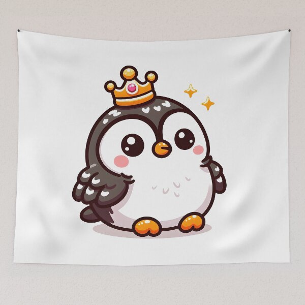 Item preview, Kawaii Puffin With Crown designed and sold by CanvasCutie.
