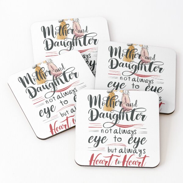 Item preview, Mother And Daughter Not Always Eye To Eye But Always Heart To Heart" Inspirational Quote Design designed and sold by Colorful-Garden.