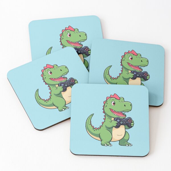 Item preview, Gamer t-rex with controller designed and sold by Atlantico54.