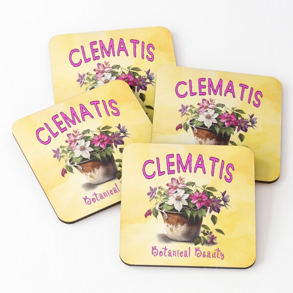 Item preview, Botanical Beauty Clematis Trio Pink Purple and White designed and sold by MysticOzzy.