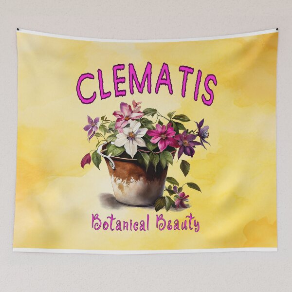 Item preview, Botanical Beauty Clematis Trio Pink Purple and White designed and sold by MysticOzzy.
