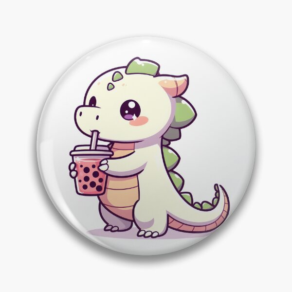 Item preview, Kawaii Coy Dragon: Holding A Cup Of Bubble Tea designed and sold by CanvasCutie.